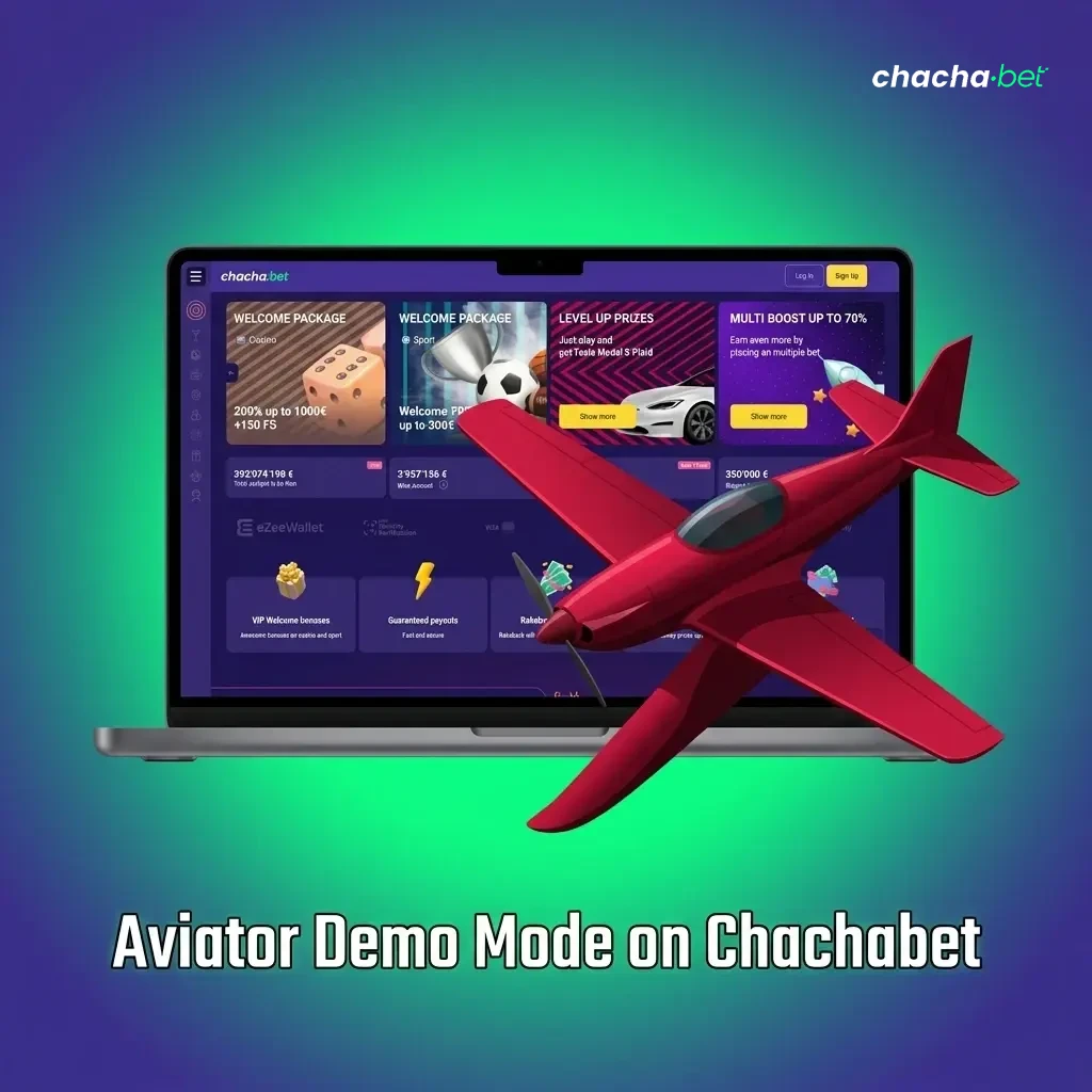 Aviator demo mode on Chachabet letting players practice with virtual credits and learn crash game mechanics risk-free