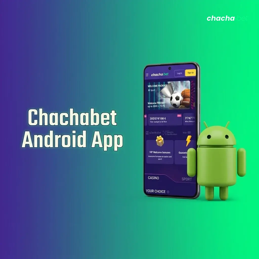 Chachabet Android app interface showing sports betting and casino games available for free download on mobile devices