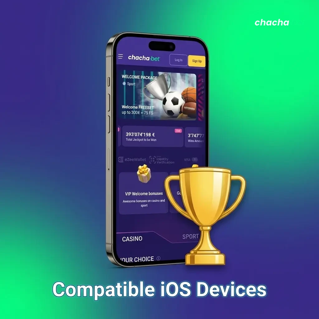 List of compatible iOS devices for Chachabet app including iPhone X to 15 series and iPad models from 2018 onwards