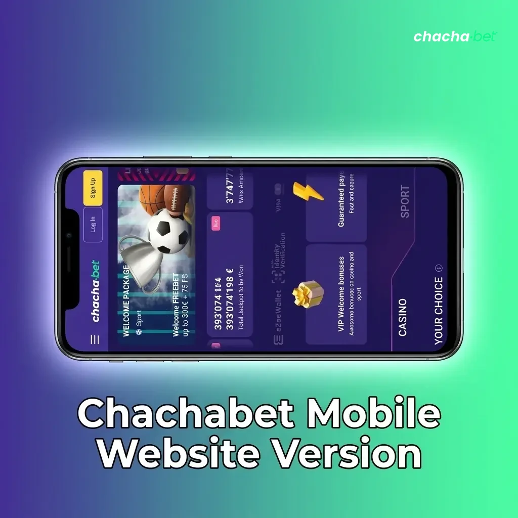 Chachabet mobile-optimised website displayed on a smartphone browser with sports betting and casino game options