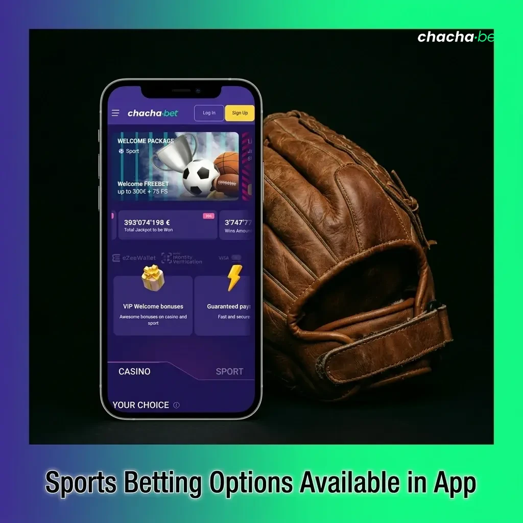 Chachabet app sports betting options including football, basketball, tennis, MMA, esports and more on iPhone and iPad