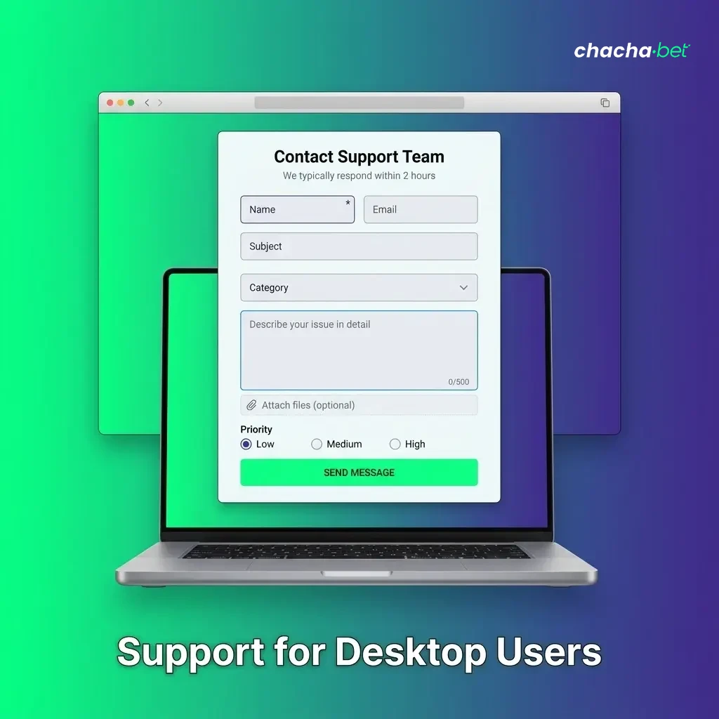 Desktop user support contact methods including live chat, email, and social media options for PC app assistance