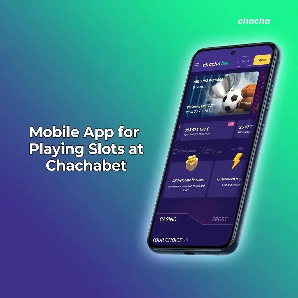 Chachabet mobile app slots lobby on smartphone with navigation panel and game filters visible