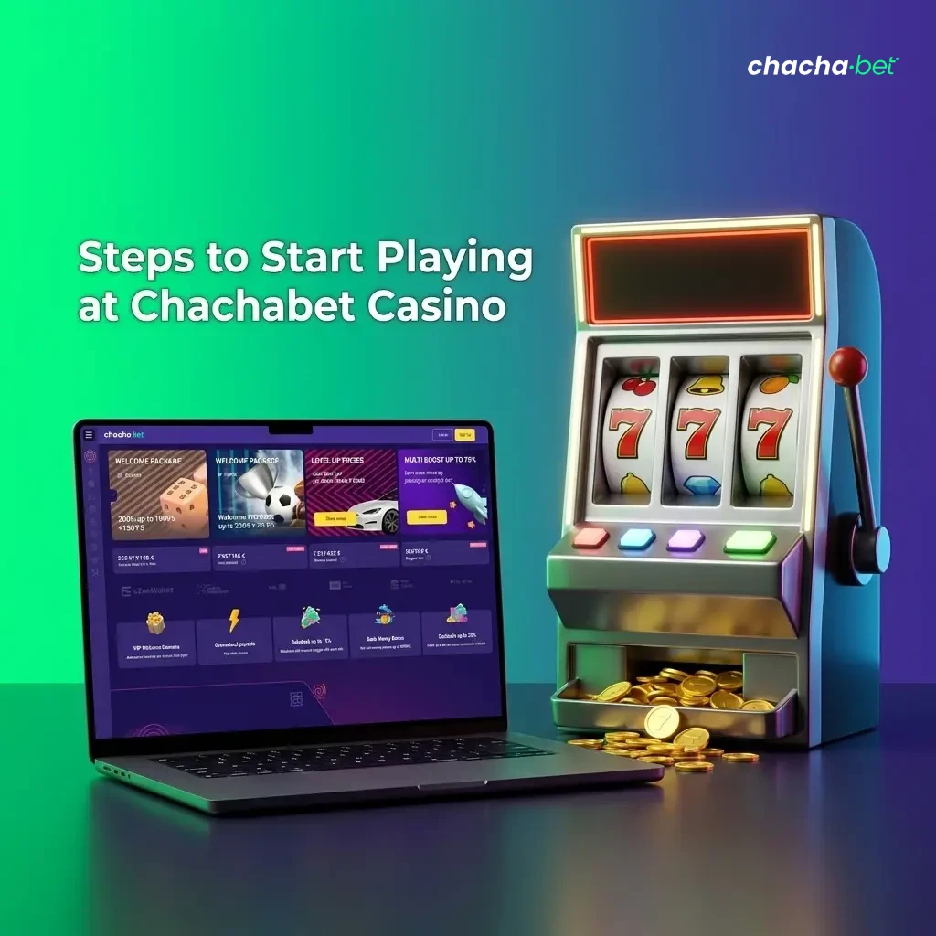 Steps to start playing at Chachabet Casino: register, deposit, claim bonus, browse lobby, and spin for real money.