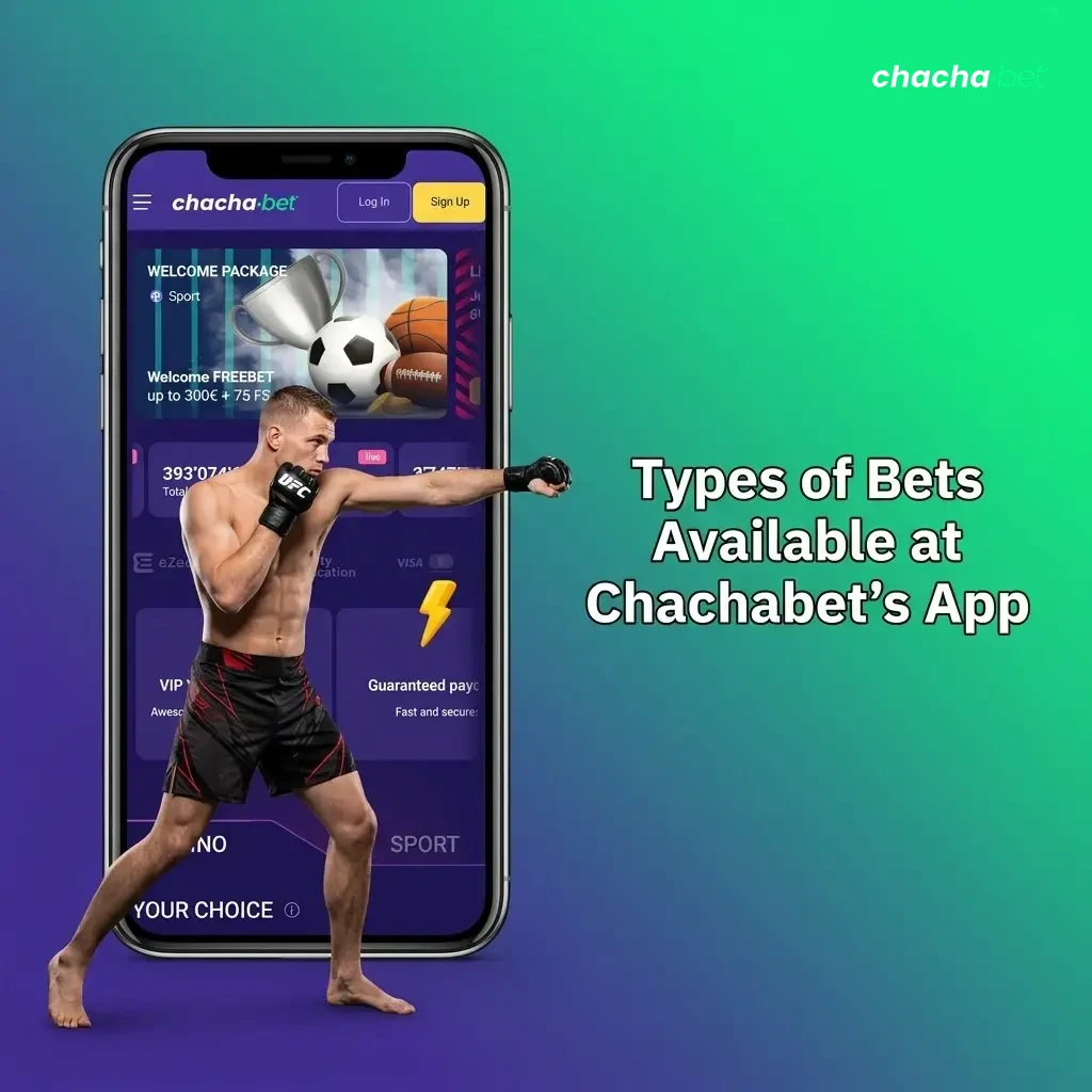 Chachabet app betting types including single, accumulator, treble, system, and live in-play bets explained